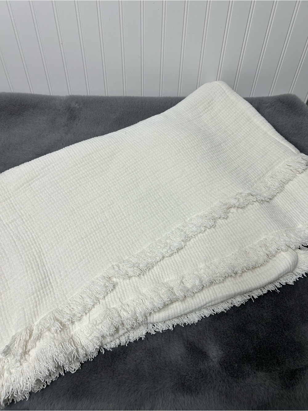 Pottery Barn cloud gauze throw - Picture 2 of 5